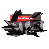 Polisport Plastics MX Kit - Hon CRF250R ('14-17), CRF450R ('13-16) - Black
