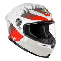AGV K6S SMU Fision Road Helmet - White/Red/Light Grey [Size: L]