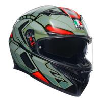 AGV K3 Road Helmet - Decept Matt Black/Green/Red [Size: 2XL]