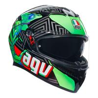 AGV K3 Road Helmet - Kamaleon Black/Red/Green [Size: 2XL]