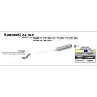 Arrow Kawasaki ZX-10R '04-'05 Low mount Stainless Steel Link Pipe