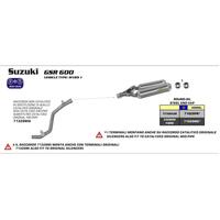 Arrow Link Pipe for Suz GSR-600 ('06-11) in SS