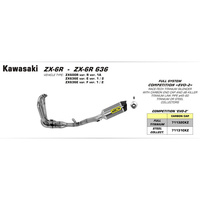 Arrow X-Kone 2:1 Link Pipe for Kaw ASAZI ZX-6R ('09-15) (for Pro-Race Muf)