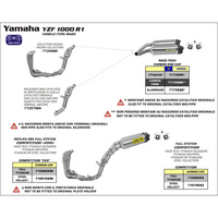 Arrow Central 1:2 Link Pipe for Yam YZF R1 ('09-12) in SS