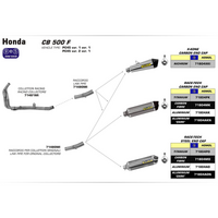 ARROW 71804AO Silencer - RACE-TECH Aluminium Silver with Steel End Cap - HONDA CB 500 & CBR 500