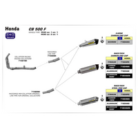 ARROW Silencer - RACE-TECH Titanium with Steel End Cap - HONDA CB 500 & CBR 500
