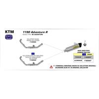 Arrow Race-Tech Muffler for KTM Adv. 1050/1090/1190/1290 in Titanium w/CF Cap