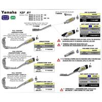 Arrow Race-Tech Muffler for Yam YZF-R1 ('15-) in Titanium w/CF Cap