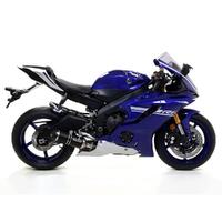 Arrow Thunder Muffler for Yam YZF-R6 ('17-20) in Alum. Dark w/CF Cap