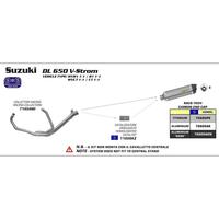 Arrow Race-Tech Muffler for Suz DL650 ('04-16) in Alum. Dark w/CF Cap