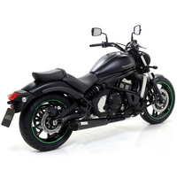 ARROW 74501RB Full Streel System- Header / Collectors 2:1 and - REBEL Nichrom Dark Silencer with with Carbon End Cap - KAWASAKI Vulcan S 650