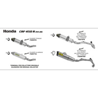 Arrow Honda CRF 450 R '11-12 Thunder Aluminium Slip-On Exhaust For OEM Collector