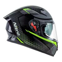 Nitro N501 DVS Road Helmet - Black/Green [Size: L]