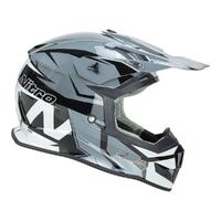 Nitro MX700 MX Helmet - Black/Gun [Size: L]
