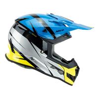 Nitro MX700 MX Helmet - Recoil Blk/Light Blue/Slv/Fluo Green
