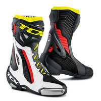 TCX RT-Race Pro Air Hot Climate Road-Racing Boot, Microfibre/Polyurethane White/Red/Fluoro Yellow