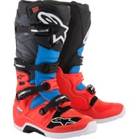 Alpinestars Tech 7 2014 Boots - Fluro Red/Cyan/Grey/Black