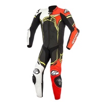Alpinestars GP Plus V2 Black/White/Fluro Red/Fluro Yellow Leather Racing Suit