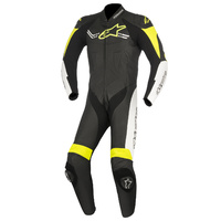 Alpinestars Challenger V2 Black/White/Fluro Yellow Leather Racing Suit