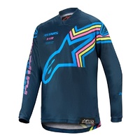 Alpinestars 2020 Youth Racer Braap JerseyNavy Aqua Fluro Pink /58