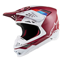 Alpinestars Supertech Sm8 Supertech Sm8 Contact Helmet Burgundy Red/White