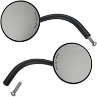 Round Perch Mount Mirror | H-D Black (Pair) Ce