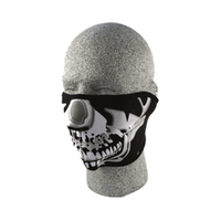 zanHEADGEAR Neoprene Half-Mask - Chrome Skull