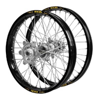 Yamaha Talon Carbon Fibre Silver Hubs / Excel Black Rims Wheel Set
