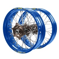Husqvarna Talon Carbon Fibre Magnesium Hubs / Excel Blue Rims Supermotard Wheel Set