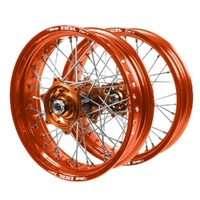 KTM Talon Carbon Fibre Orange Hubs / Excel Orange Rims Supermotard Wheel Set