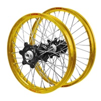 Kawasaki Talon Carbon Fibre Black Hubs / Excel Gold Rims Wheel Set