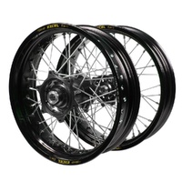 Gas Gas Talon Carbon Fibre Black Hubs / Excel Black Rims Supermotard Wheel Set