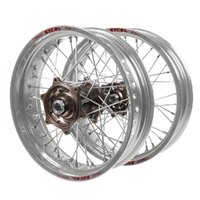 Gas Gas Talon Carbon Fibre Magnesium Hubs / Excel Silver Rims Supermotard Wheel Set