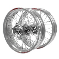Gas Gas Talon Carbon Fibre Silver Hubs / Excel Silver Rims Supermotard Wheel Set