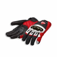 Ducati Company C1 Fabric-leather Gloves Black/White/Red 