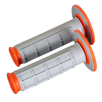 Renthal Grey / Orange Dual Compound Half Waffle MX Grips