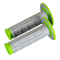 Renthal Grey / Green Dual Compound Half Waffle MX Grips