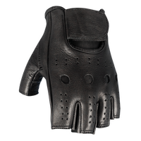 MotoDry 'Fingerless' Leather Road Gloves - Black