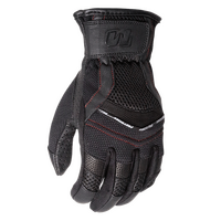 MotoDry 'Summer Vented' Leather Road Gloves - Black [Size: S]