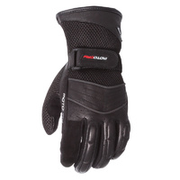MotoDry 'Summer Vented' Leather Road Gloves - Black [Size: M]