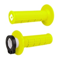 ODI MX HALF WAFFLE LOCK ON GRIP FLO YELLOW - 2 ST / 4 ST