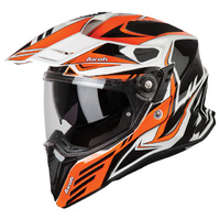 Airoh Moto Helmet | Carbon Orange Gloss Commander 