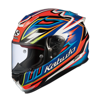 Kabuto 'RT-33 Signal' Full-Face Helmet - Fluro Orange/Blue