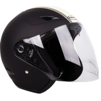 RXT 'A218 Metro' Open-Face Helmet - Black/Cream [Size: XS]