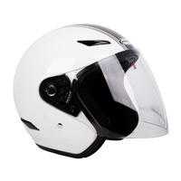 RXT 'A218 Metro' Open-Face Helmet - White/Silver [Size: XS]