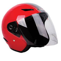 RXT 'A218 Metro' Open-Face Helmet - Red/Silver