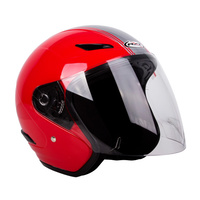 RXT 'A218 Metro' Open-Face Helmet - Red/Silver [Size: S]