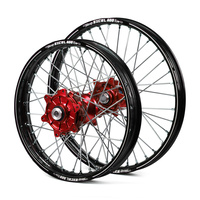 Honda Haan / A60 Enduro Cush Drive Black Rims / Red Hubs Wheel Set CRF 450 R 2002-2012 (21*1.60 / 18*2.15)