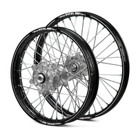 Kawasaki Haan / A60 Enduro Cush Drive Black Rims / Silver Hubs Wheel Set KXF 250-450 2006-2017 (21*1.60 / 18*2.15)