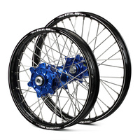 KTM Haan / A60 Enduro Cush Drive Black Rims / Blue Hubs Wheel Set EXC-EXC-F 250-300-350-450-500 2003-2015 (21*1.60 / 18*2.15)